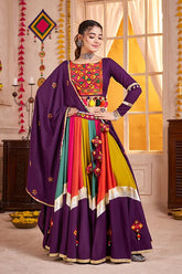 Purple Multi Color Navratri Chaniya Choli