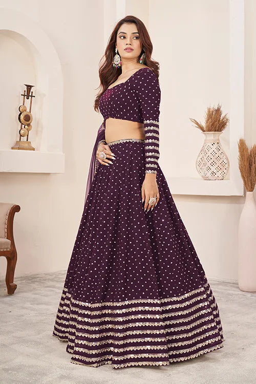Wine lehenga choli