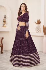 Wine lehenga choli