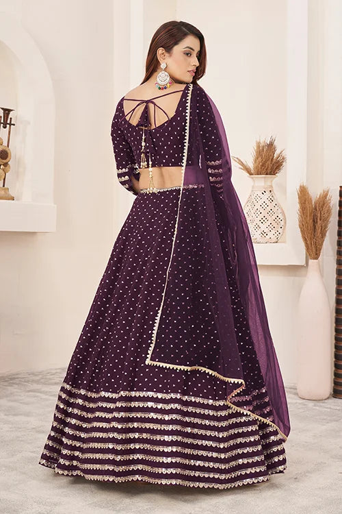 Wine lehenga choli