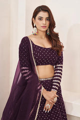 Wine lehenga choli