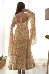 Elegant Green Georgette Anarkali Gown for Festive Wear