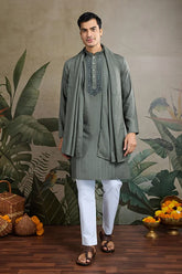 Elegant Rust Green Kurta Dupatta