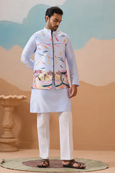 Sky Blue Wedding Koti Kurta