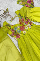 Organza Fabric Black Anarkali Dress