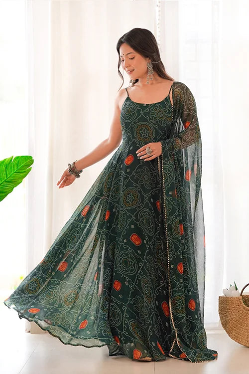 Trendy full flair Anarkali gown