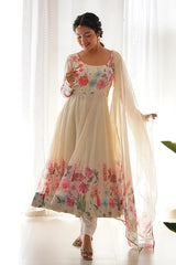 Fully Flared Organza Anarkali