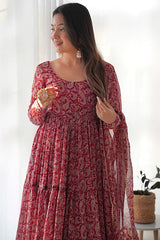 Elegant Anarkali Dress with Dupatta