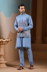 Vibrant Sky Blue Koti Kurta