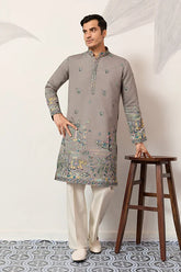 Grey Kurta for Mens Wear