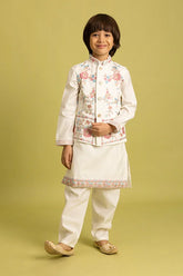 White Koti Kurta Pajama for Boys