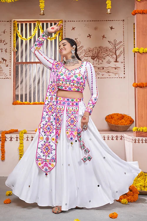 White chaniya 2025 choli for navratri