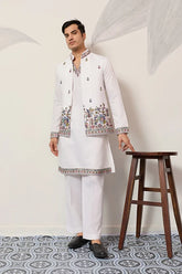 White Koti Kurta Pant Set