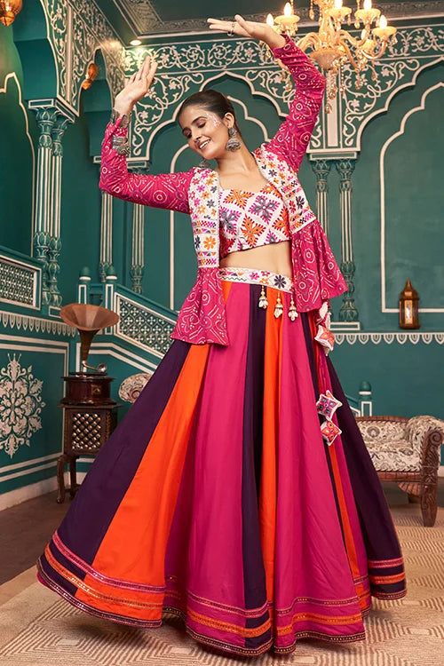 Celebrate Navratri in Style with Multi Color Designer Chaniya Choli shubhkalastore