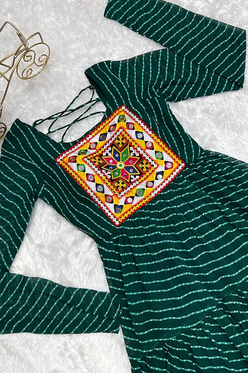 Green Georgette Gown for Navratri Celebrations