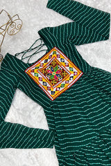 Green Georgette Gown for Navratri Celebrations