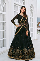 Black Designer Wedding Lehenga
