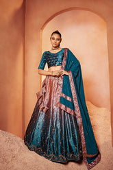 Teal Blue Lehenga Choli