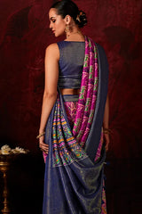Banaras-Silk-Saree-With-Printed-Blouse