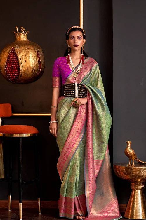 Wedding Collection For Women Saree With Unstitched Blouse At Shubhkala Fashion
