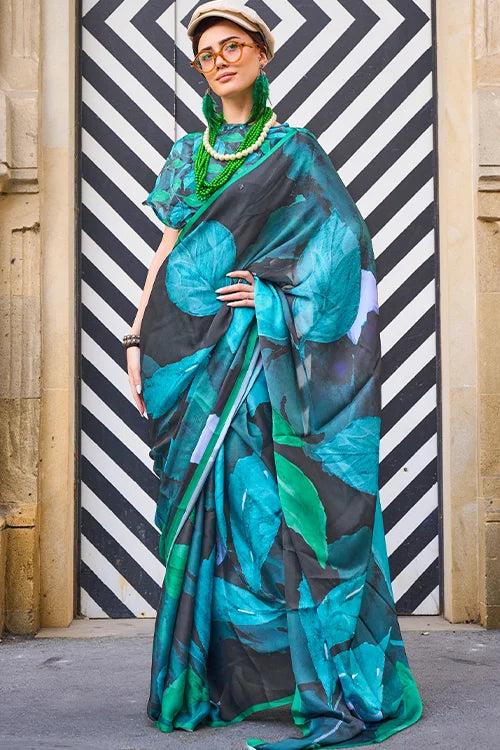 Digital Printed Saree With Blouse