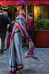Satin Silk Saree With Blouse Piece