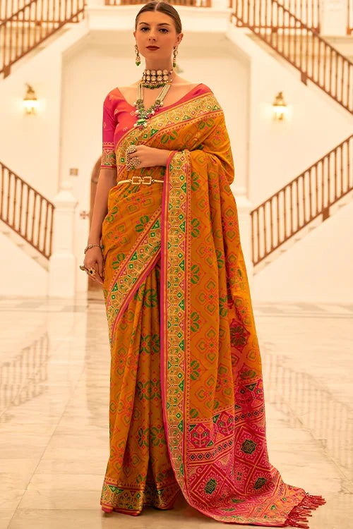 Patola Silk Saree With Printed Saree