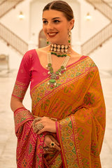 Patola Silk Saree With Printed Saree