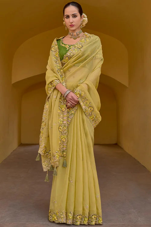 Haldi-Ceremony Saree With Blouse 