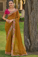 Organza Silk Saree With Blouse 