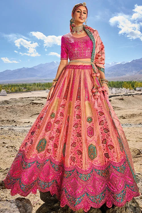 Heavy Bridal Stunning -Pink Lehenga Choli