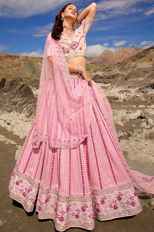 Gorgeous Pink Lehenga Choli for Woman's Wear - Main Image