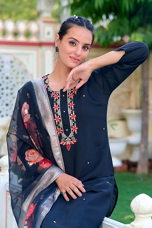 Black Kurti Pant Combo