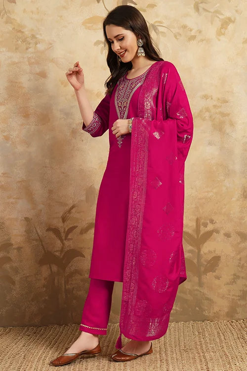 Rani Chanderi Kurti