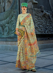 Art Silk Light Pista Saree