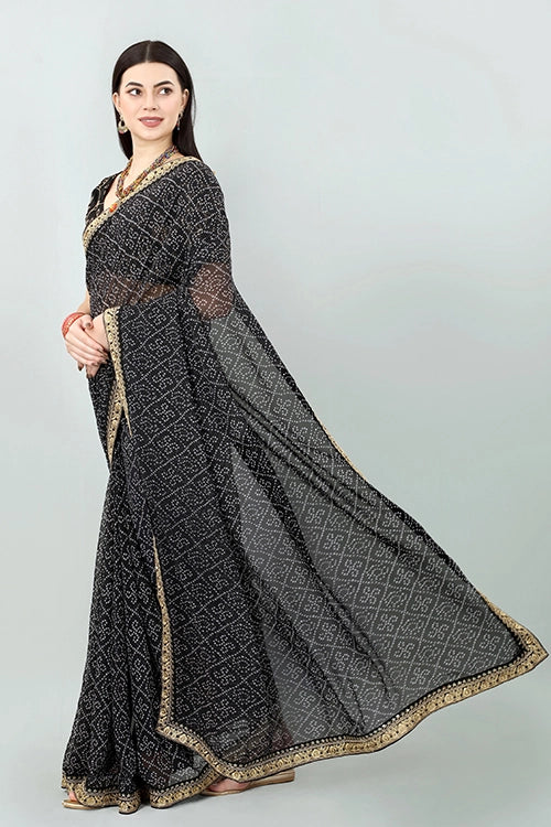 Black saree for women
