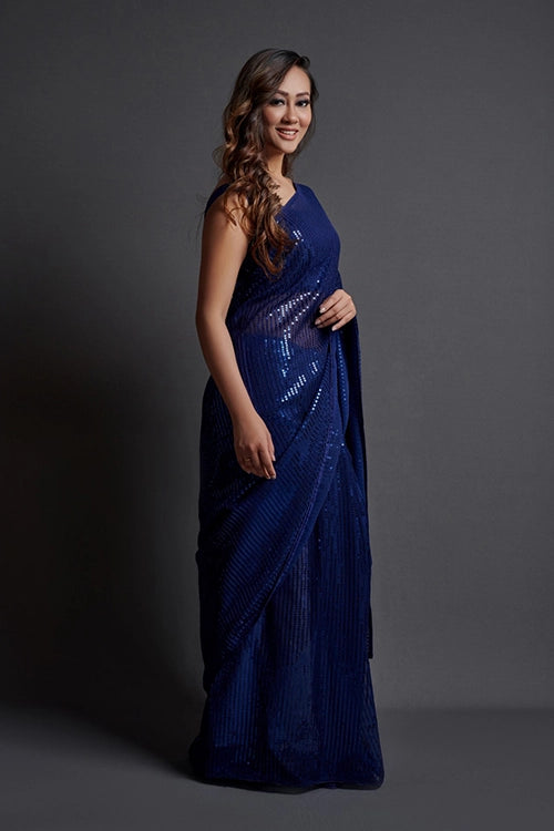 Blue saree for women
