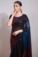 Blue georgette saree
