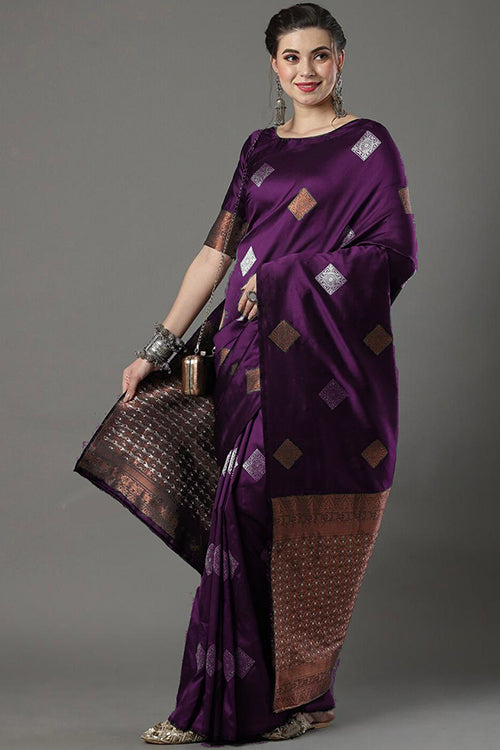 beautiful purple saree