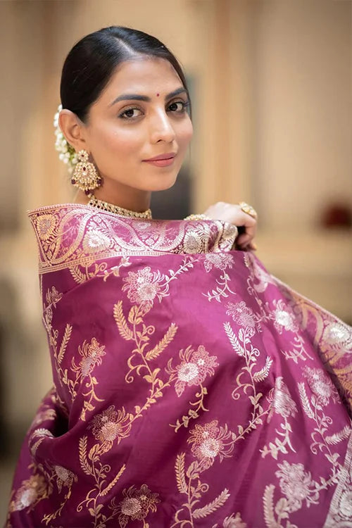 maroon saree for festival