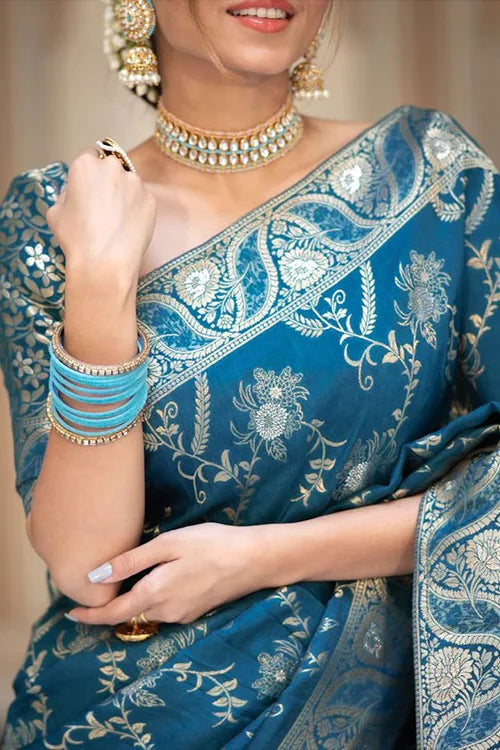 firozi wedding saree