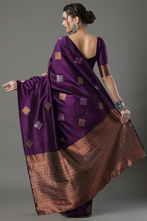 wedding ethnic purple saree