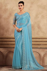 Beautiful Designer Blue Saree