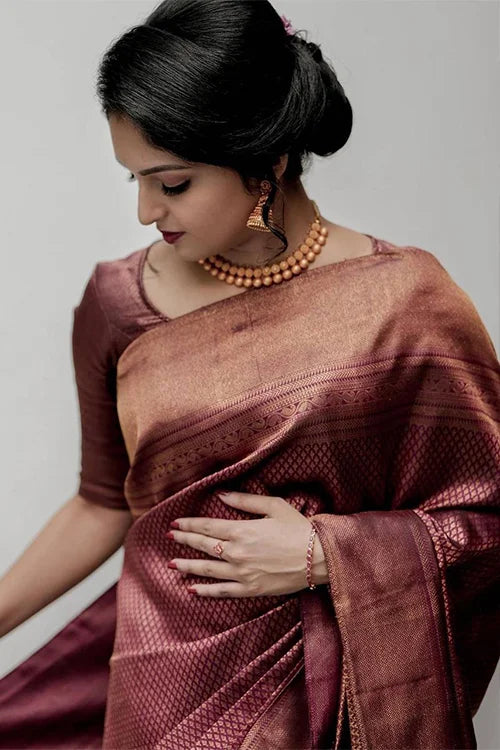 Beautiful Art Silk Jacquard Border Saree For Wedding Wear