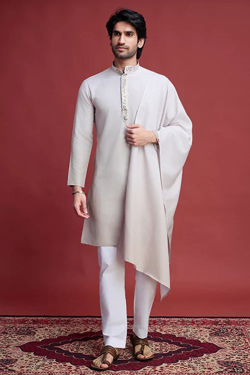 Beige Designer Kurta Set for Men