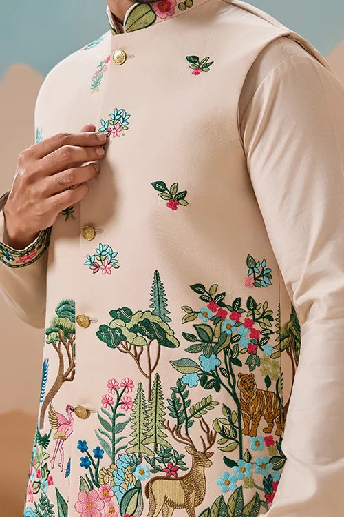 Men’s Beige Ethnic Kurta Set