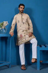 Beige Ethnic Kurta for Men