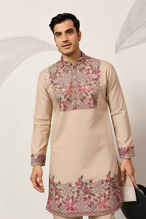 Beige Kurta Pant Set