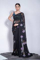 Black Heavy Georgette Bollywood Saree