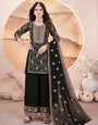 Black Embroidered Women Wear Three Piece Pakistani Suit
